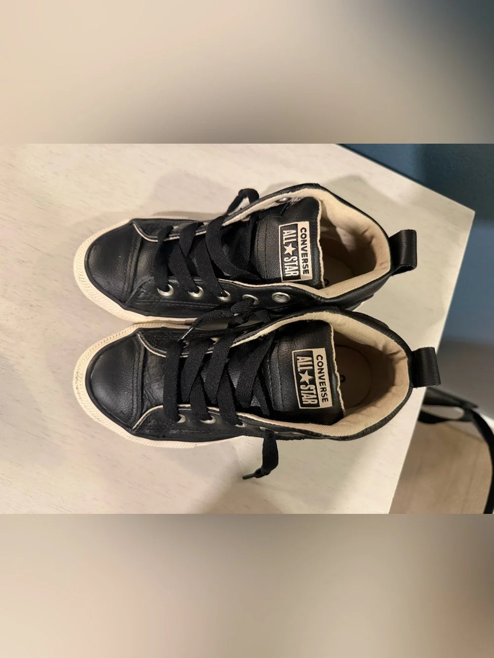 Converse Kids Black High-Top Sneakers with White Sole